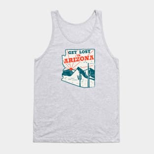 Get Lost in Arizona // Vintage Desert Landscape // Retro Tourism Badge Tank Top